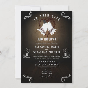 Gothic Dark In This Life & The Next Ghost Wedding Invitation
