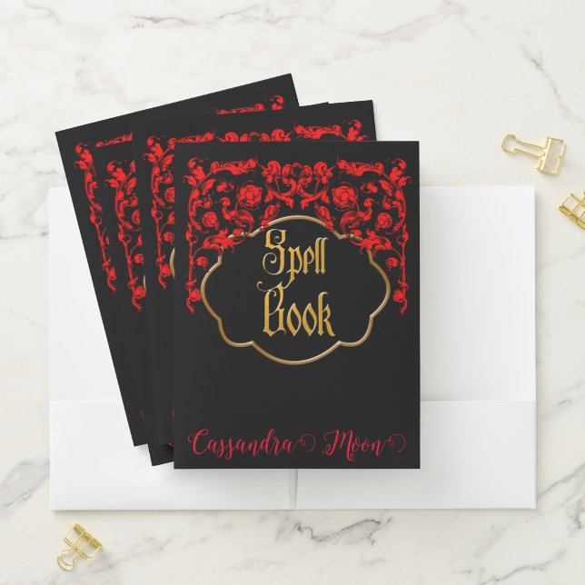 Gothic Dark Magic Personalized  Pocket Folder (In Situ)