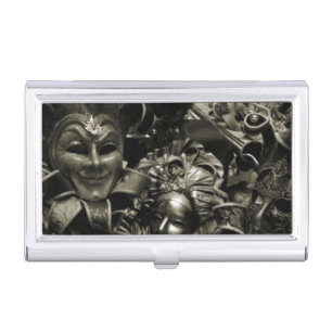 Gothic Dark Masquerade Masks Black and White Business Card Case