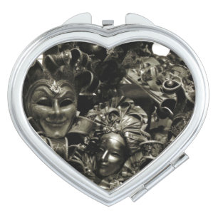 Gothic Dark Masquerade Masks Black and White Compact Mirror