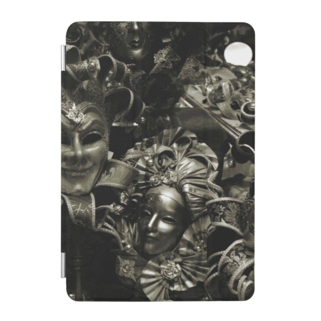 Gothic Dark Masquerade Masks Black and White iPad Mini Cover (Front)