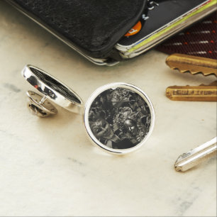 Gothic Dark Masquerade Masks Black and White Lapel Pin