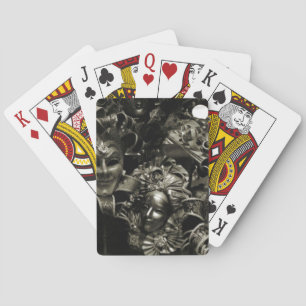 Gothic Dark Masquerade Masks Black and White Poker Cards