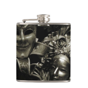 Gothic Dark Masquerade Masks Black Flask
