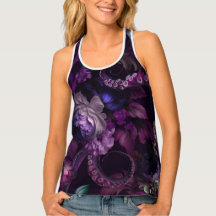 Gothic Dark Pink Tentacle With Flowers