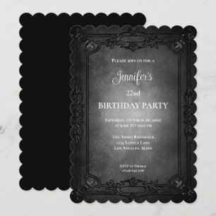 Gothic Dark Purple Birthday Invitation