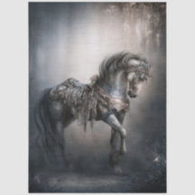Gothic, Dark Romance Carousel Horse for Decoupage