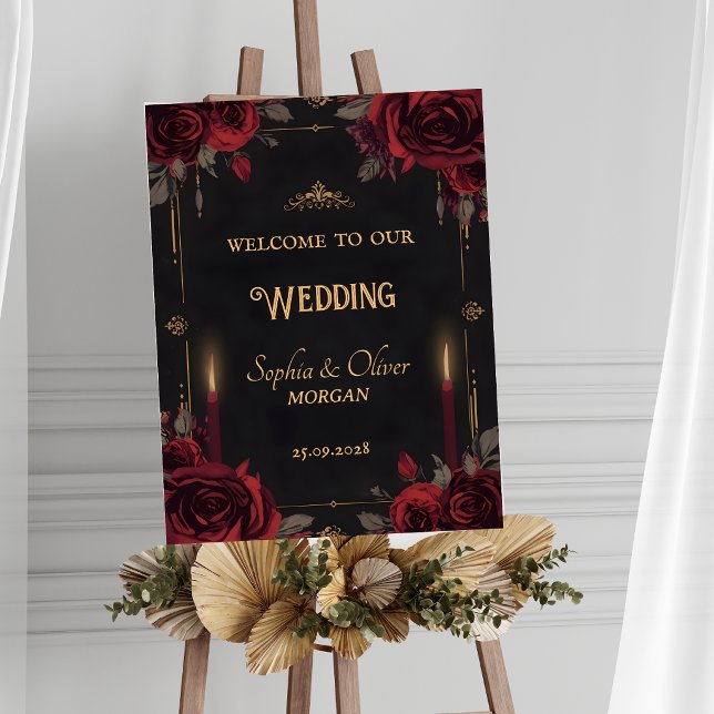 Gothic Dark Romance Elegant Wedding Welcome Sign (Creator Uploaded)