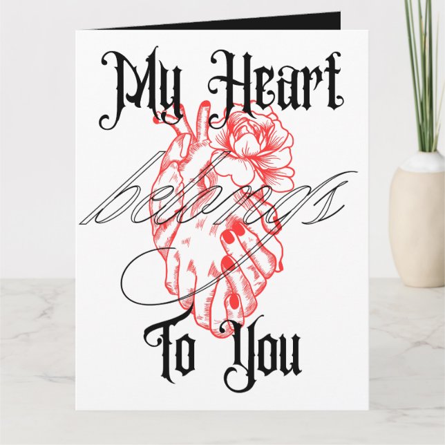 Gothic Dark Romance Photo Valentine's Day Card (Front)