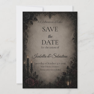 Gothic Dark Romance Wedding Save The Date