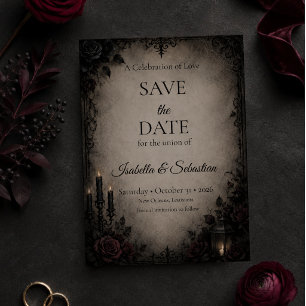 Gothic Dark Romance Wedding Save The Date