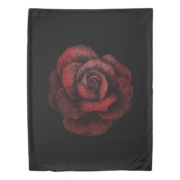 Gothic Dark Rose (1 Side) Twin Duvet Cover by FantasyPillows at Zazzle