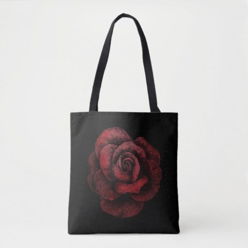 Gothic Dark Rose All_Over_Print Tote Bag