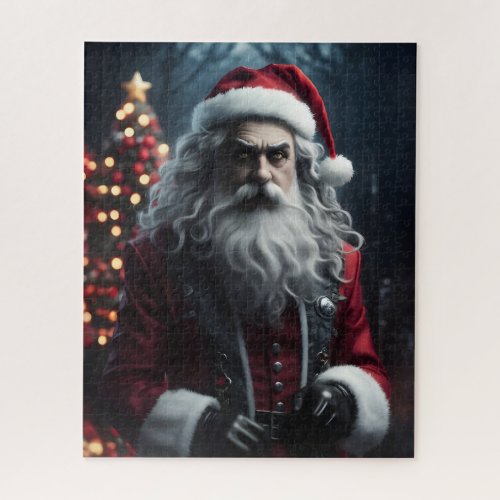 Gothic Dark Santa Claus Alternative Christmas Jigsaw Puzzle