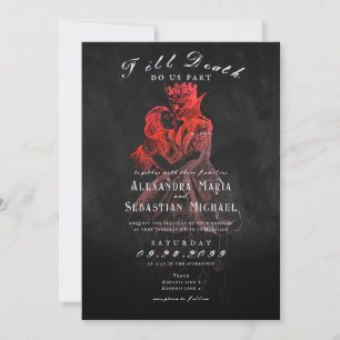 Gothic Dark Till Death Emo Whimsygoth  Wedding Invitation