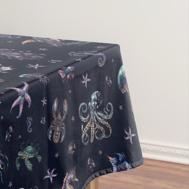 Gothic Dark Underwater World Tablecloth (In Situ)