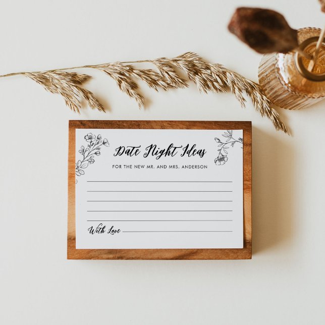 Gothic Date Night Ideas Bridal Shower Card (Creator Uploaded)