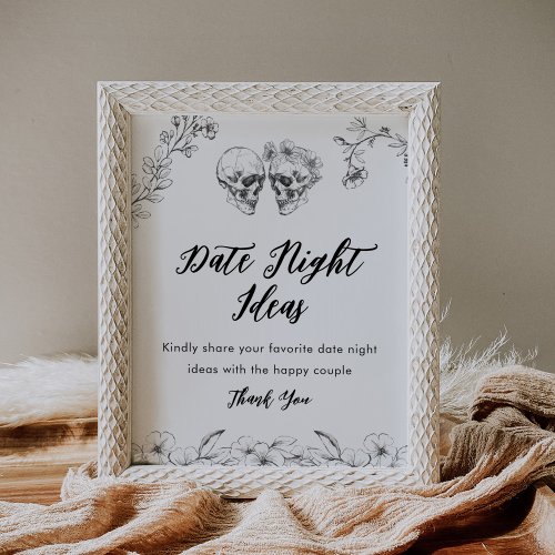 Gothic Date Night Ideas Sign Bridal Shower