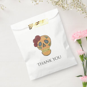 Gothic Day of the Dead Halloween Sugar Skull   Favor Bag
