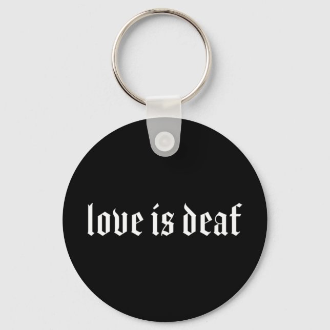 Gothic Deaf ASL Hand Gesture Deaf Hearing Loss Awa Keychain (Front)