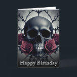 Gothic Death Skull and Roses Floral Sigil Thank You Card<br><div class="desc">A dark and gothic painting of a human skull surrounded by pale gothic roses and petals,  featuring a creepy desaturated gothic atmosphere and otherworldly atmosphere,  this jigsaw puzzle is perfect for lovers of dark gothic skulls and dark romantic gothic flowers and roses.</div>