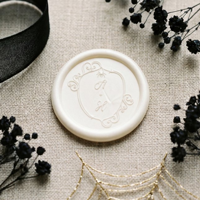 Gothic Decorative Crest Halloween Monogram Wedding Wax Seal Stamp (Gothic Decorative Crest Halloween Monogram Wedding Wax Seal Stamp)