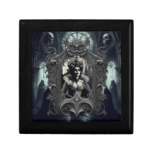 Gothic Demon Goddess Wooden Jewelry Keepsake Box