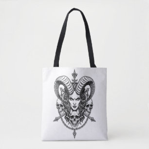 Gothic Demonic Queen Skull Art  Tote Bag