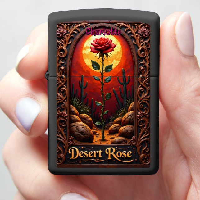 Gothic Desert Rose Zippo Lighter (In Hand)