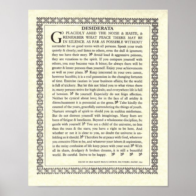 Gothic DESIDERATA Poster (Front)
