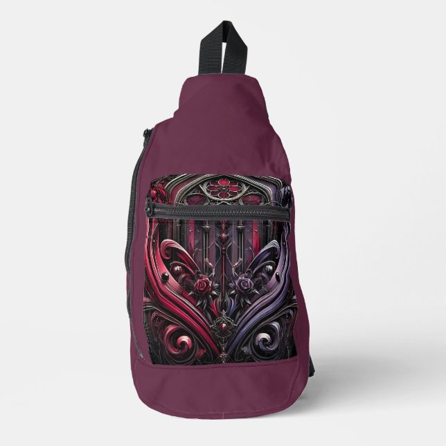Gothic Design Sling Backpack Sling Bag (Front)