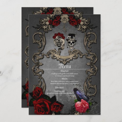 Gothic design with cool skulls  menu