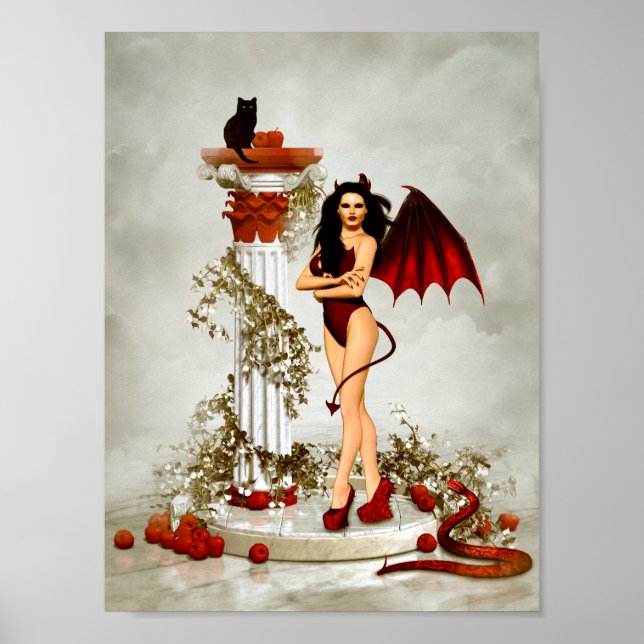 Gothic Devil Girl Temptation Poster (Front)