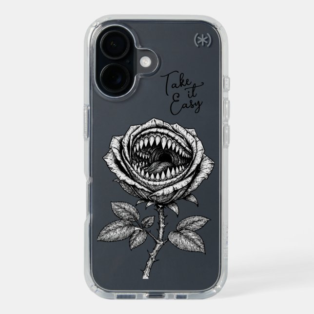 Gothic Devil Rose Phone Case – Dark Surreal Horror (Front (Black))