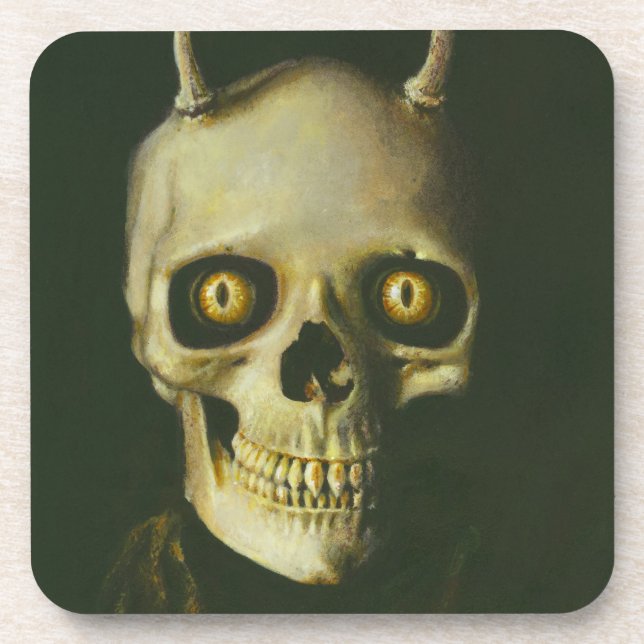 Gothic Devil Skull Coaster (Front)