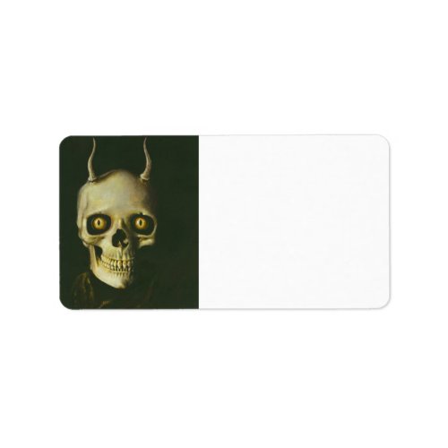 Gothic Devil Skull Lable Label