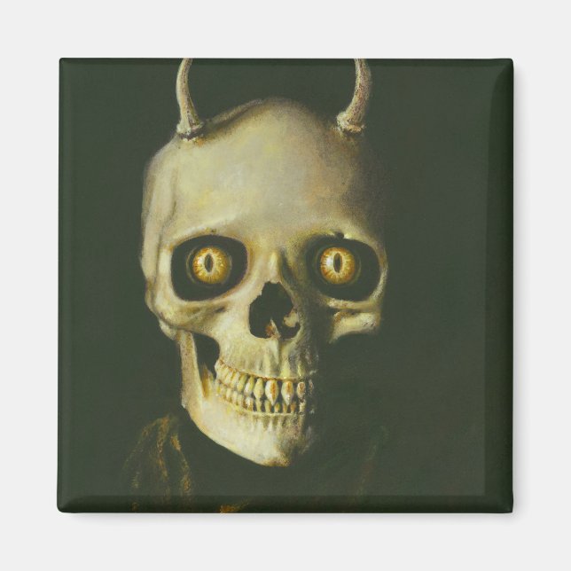 Gothic Devil Skull Magnet (Front)