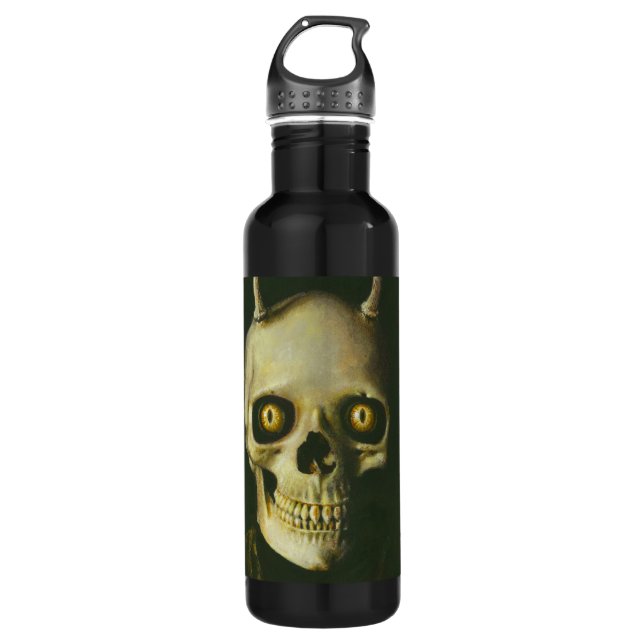 Gothic Devil Skull Water Bottle (Front)