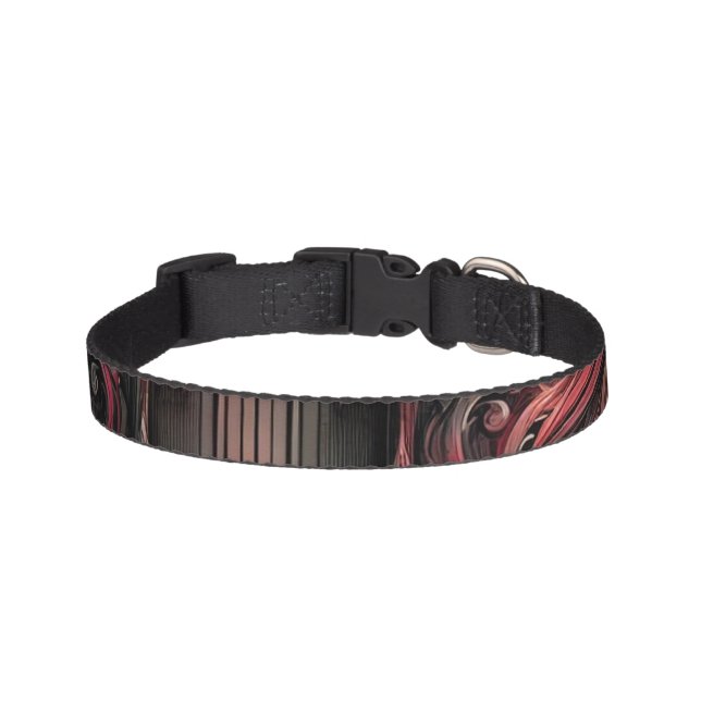 Gothic Dog Collar - Elegant Red and Black Design (Front)
