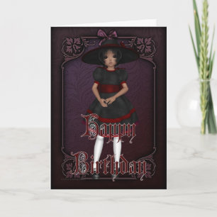 Gothic Doll Design 1 Happy Birthday Card