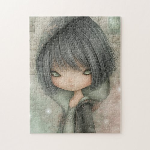 Gothic Doll Hooded Girl Grunge Jigsaw Puzzle