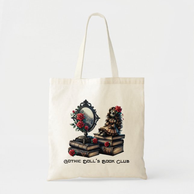 Gothic Doll’s Book Club Tote Bag (Front)
