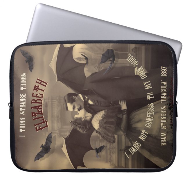 Gothic Dracula and Victorian Beauty Personalized  Laptop Sleeve (Front)