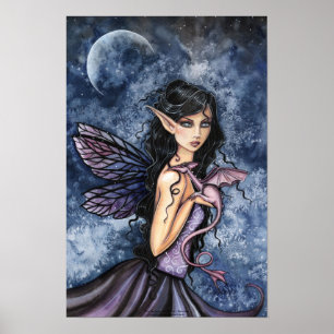 Gothic Dragon Fairy Art Poster by Molly Harrison