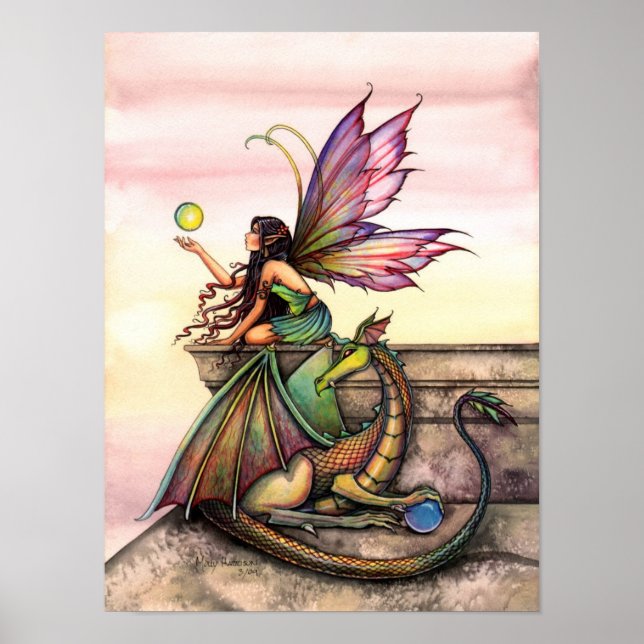Gothic Dragon Fairy Poster by Molly Harrison (Front)