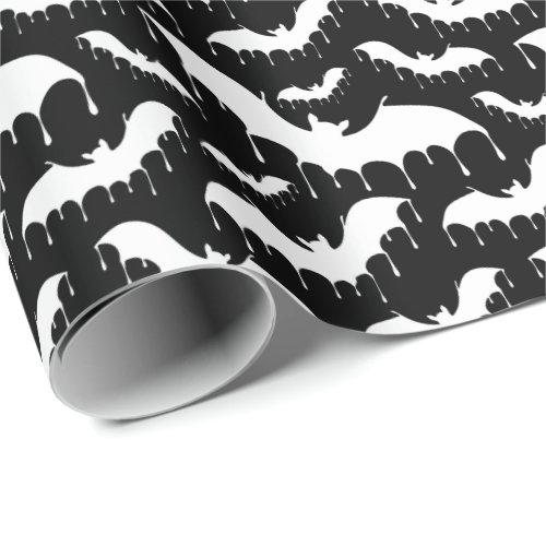 Gothic Dripping Blood Bats Halloween Wrapping Paper