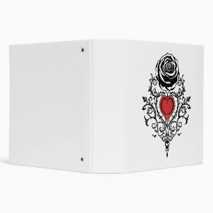 Gothic Dripping Red Heart Rose Dark Romance 3 Ring Binder