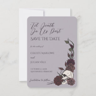 Gothic Dusty Plum Til Death Save the Date