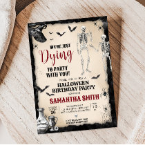 Gothic Dying to Party Halloween Birthday Party Invitation