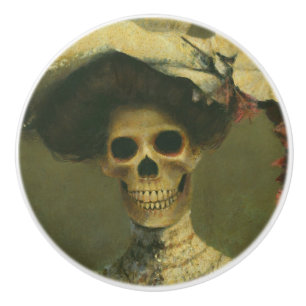 Gothic Edwardian Skeleton Ceramic Knob